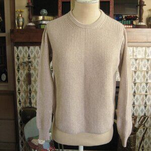 Theory Cashmere Cotton Sweater Pullover Beige Petite Small